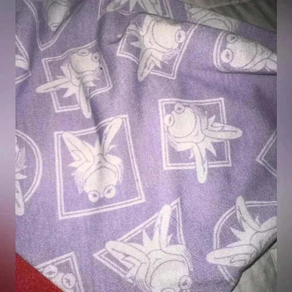 Lularoe large Disney Randy Kermit baseball Tee  in coral‎ & lavender. NWT. - Picture 3 of 8